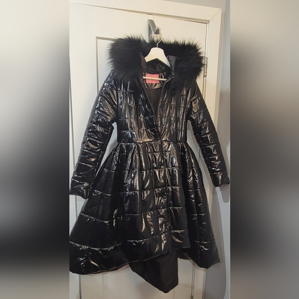 Akira on the town peplum puffer coat